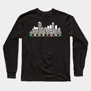 Boston Basketball Team 23 Player Roster, Boston City Skyline Long Sleeve T-Shirt